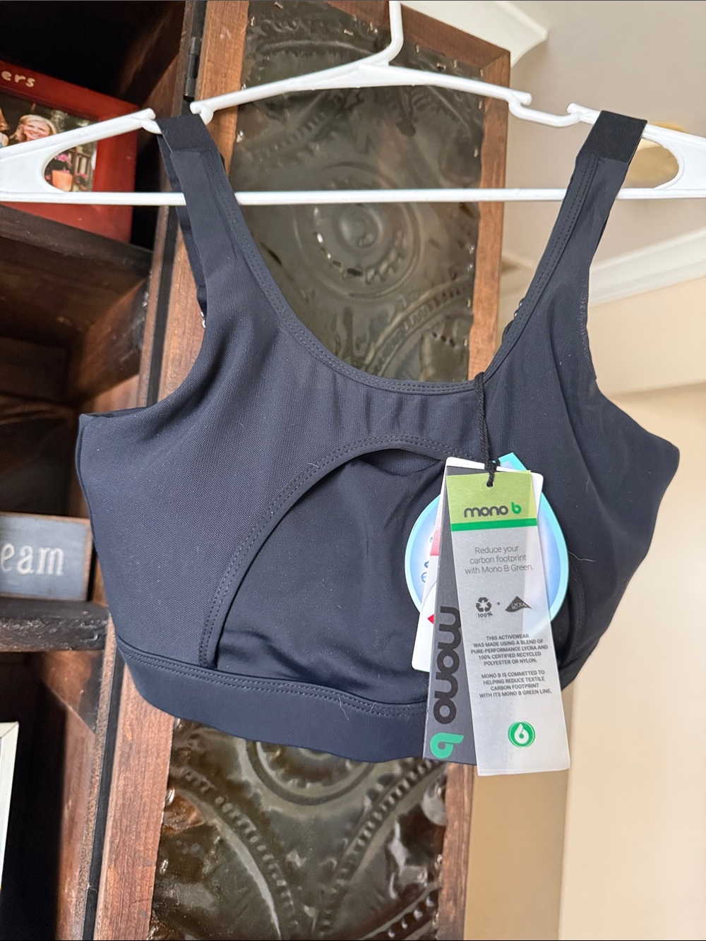 Mona B Black Cutout Sports Bralette